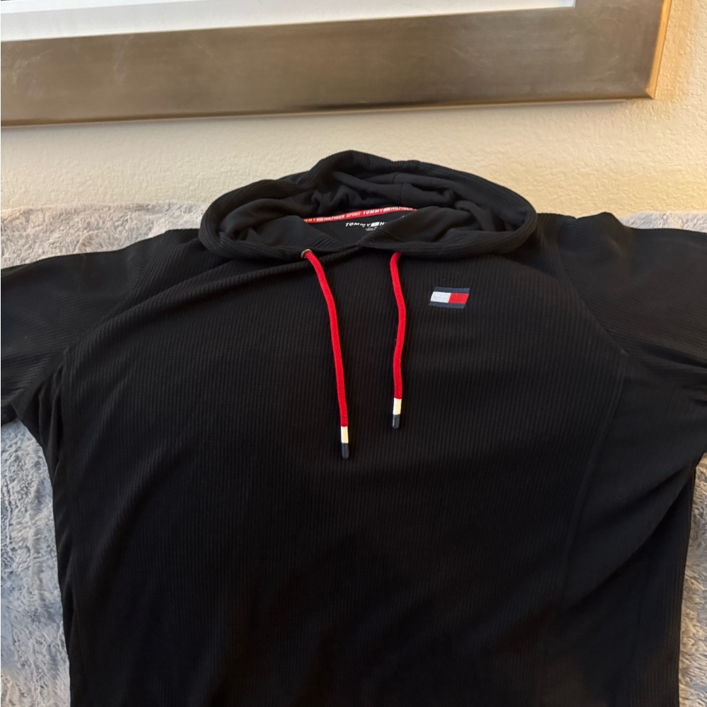 Tommy Hilfiger Black Hoodie with Red Accents